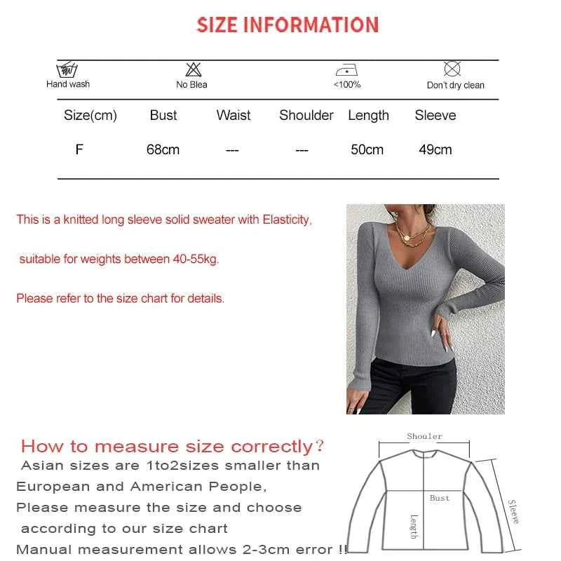 Femme Casual Jersey Rib Knit V-Neck Top
