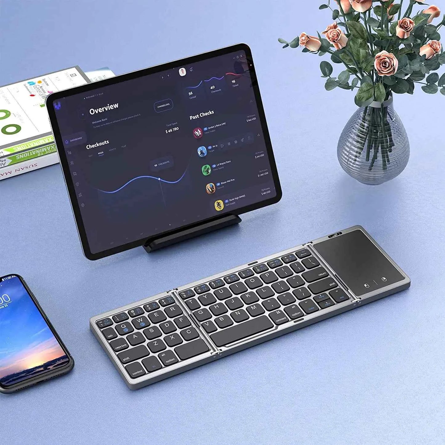 Foldable Wireless Bluetooth Keyboard