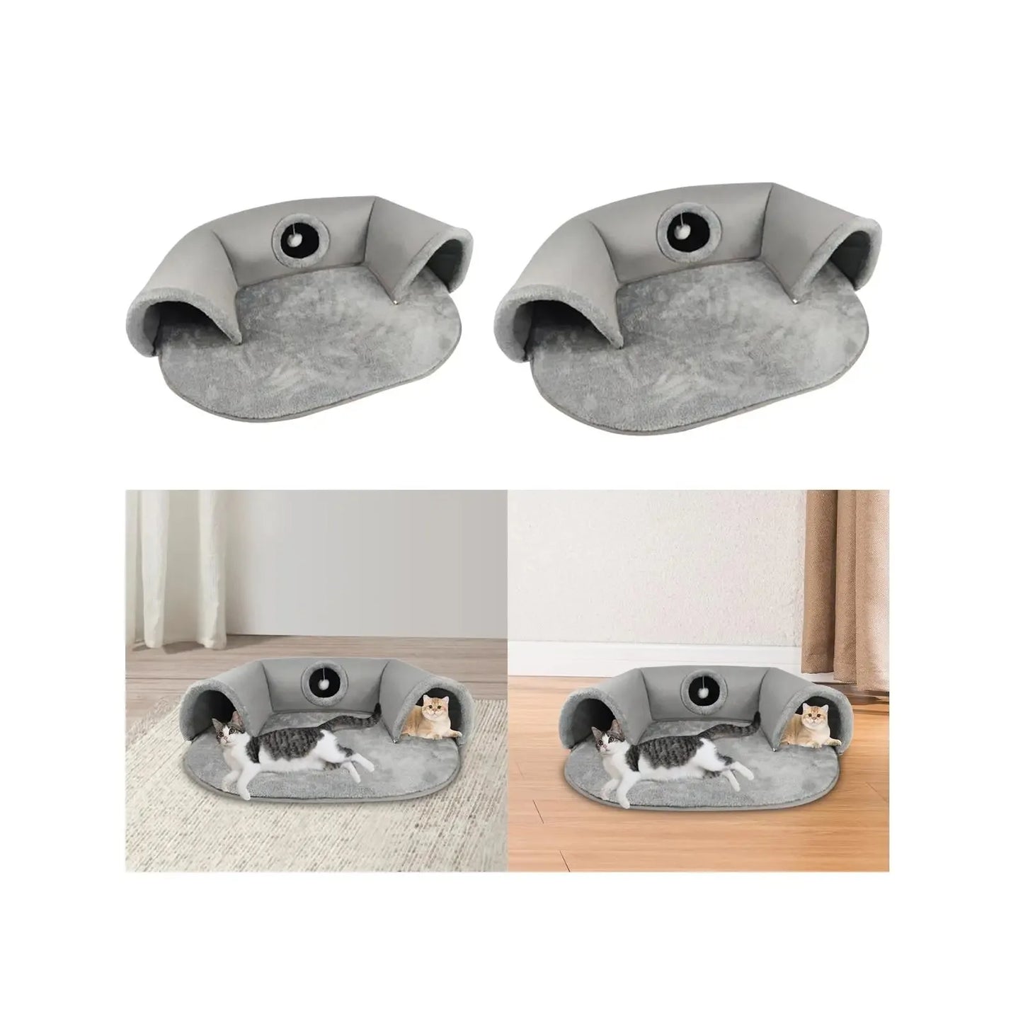 Cozy pet house for kittens featuring soft cushion and unique design for restful naps