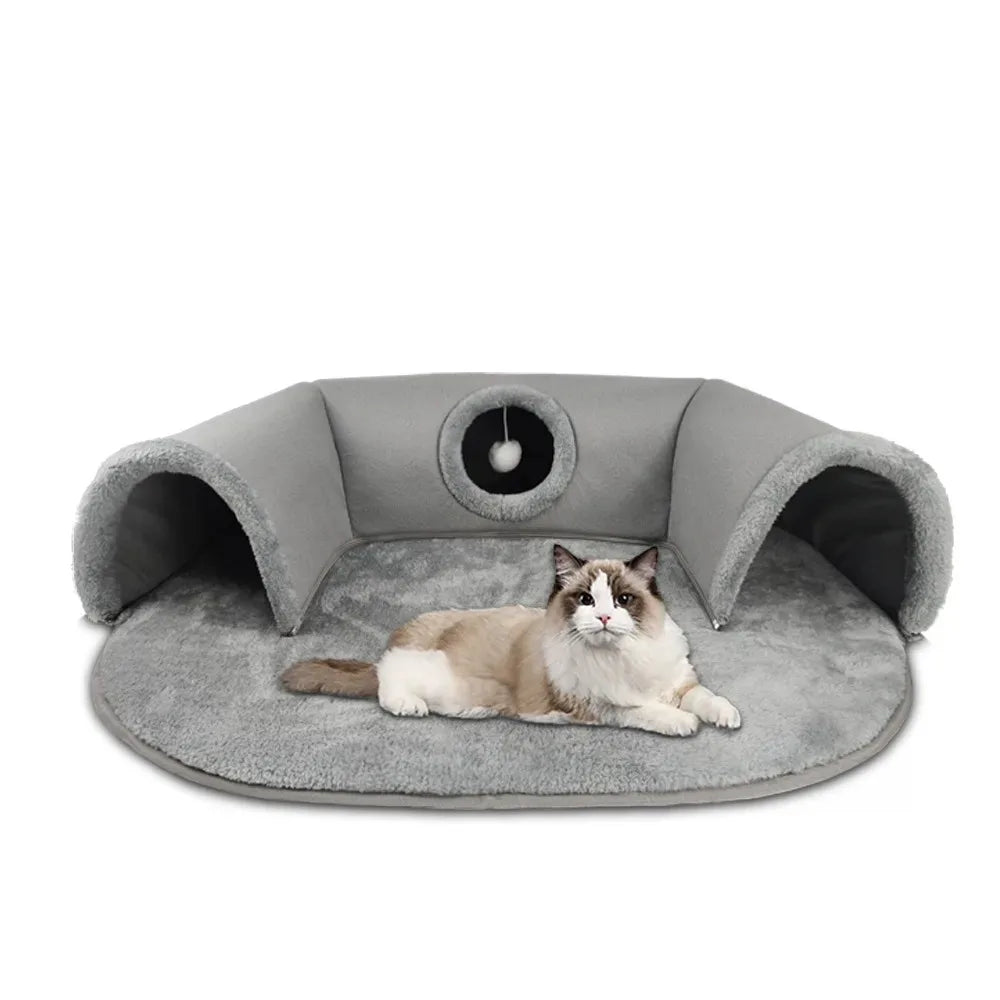 Cozy pet house for kittens with soft cushions and playful design for comfortable lounging