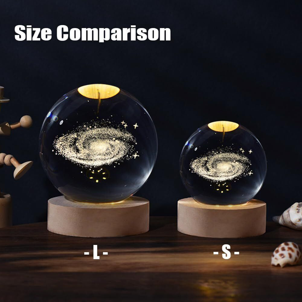 Crystal Planetary Bedside Lamp with Glowing Astronaut Design for a Cosmic Night Light Experience