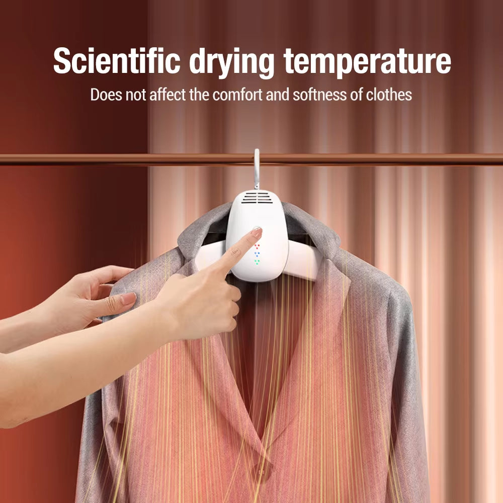 Smart clothes dryer with hanger designed for gentle drying of clothes without affecting comfort