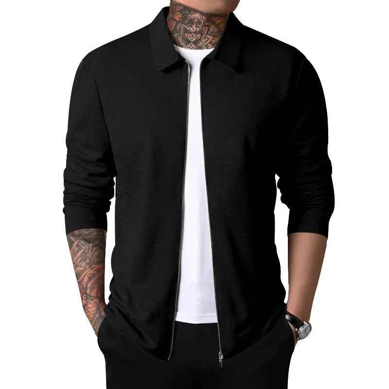 Solid Colour Casual Top Coat for Men