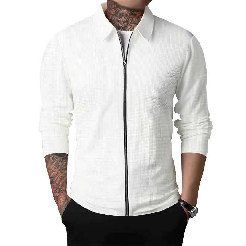 Solid Colour Casual Top Coat for Men
