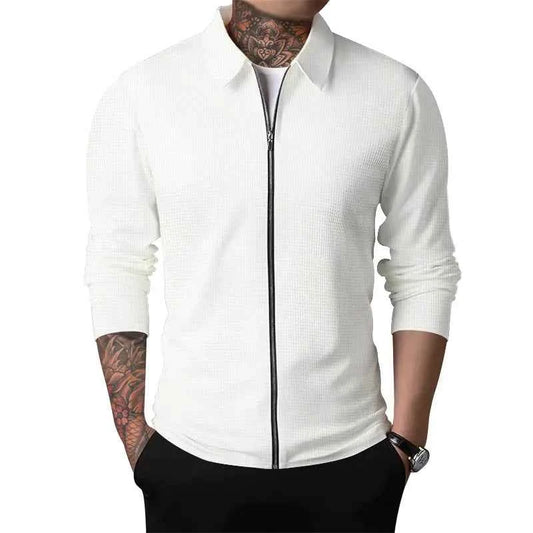 Solid Colour Casual Top Coat for Men