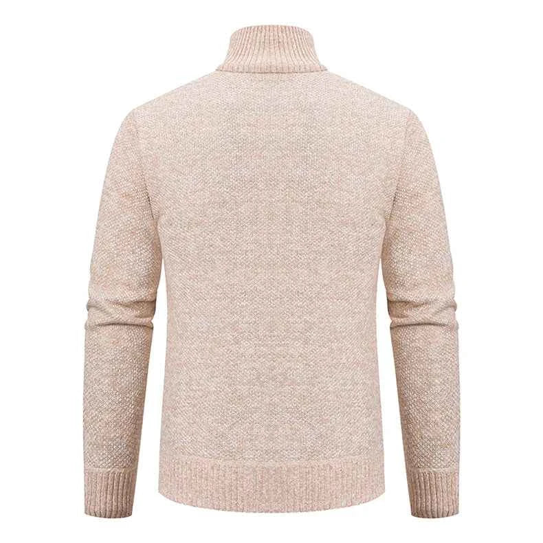 Solid Color Men's Fleece Sweater - Stylish Comfort