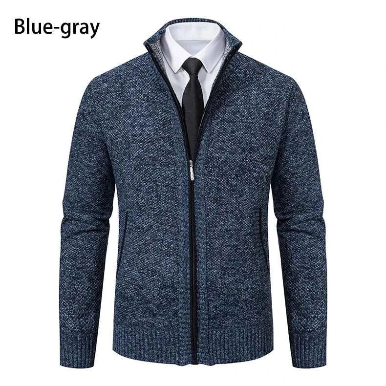 Solid Color Men's Fleece Sweater - Stylish Comfort
