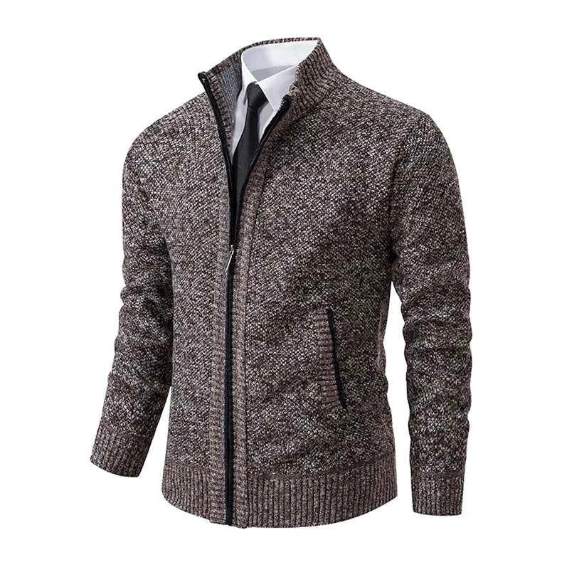 Solid Color Men's Fleece Sweater - Stylish Comfort