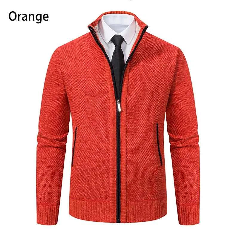 Solid Color Men's Fleece Sweater - Stylish Comfort