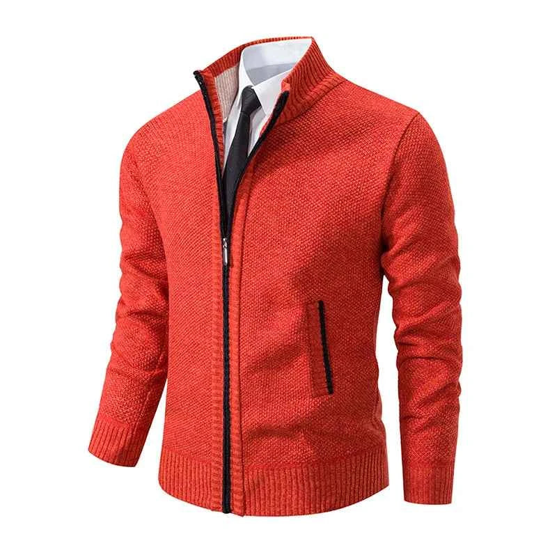 Solid Color Men's Fleece Sweater - Stylish Comfort