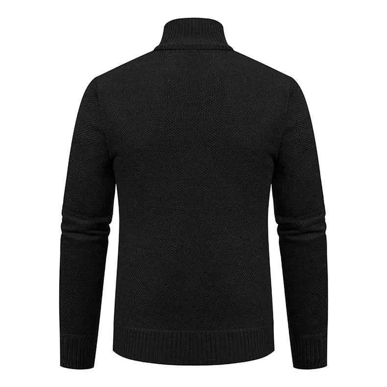Solid Color Men's Fleece Sweater - Stylish Comfort