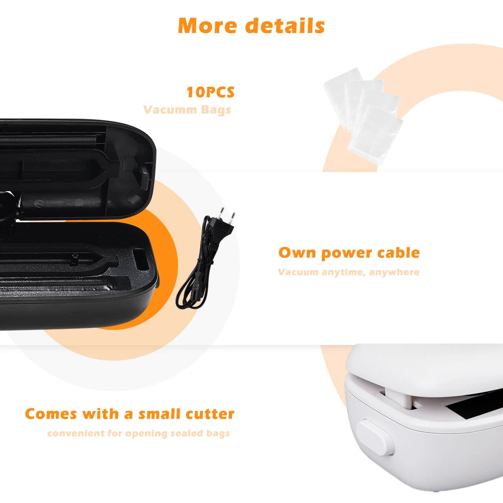 Vacuum Sealer Packaging Machine with Free 10Pcs Vacuum Bags Included for Effective Food Storage