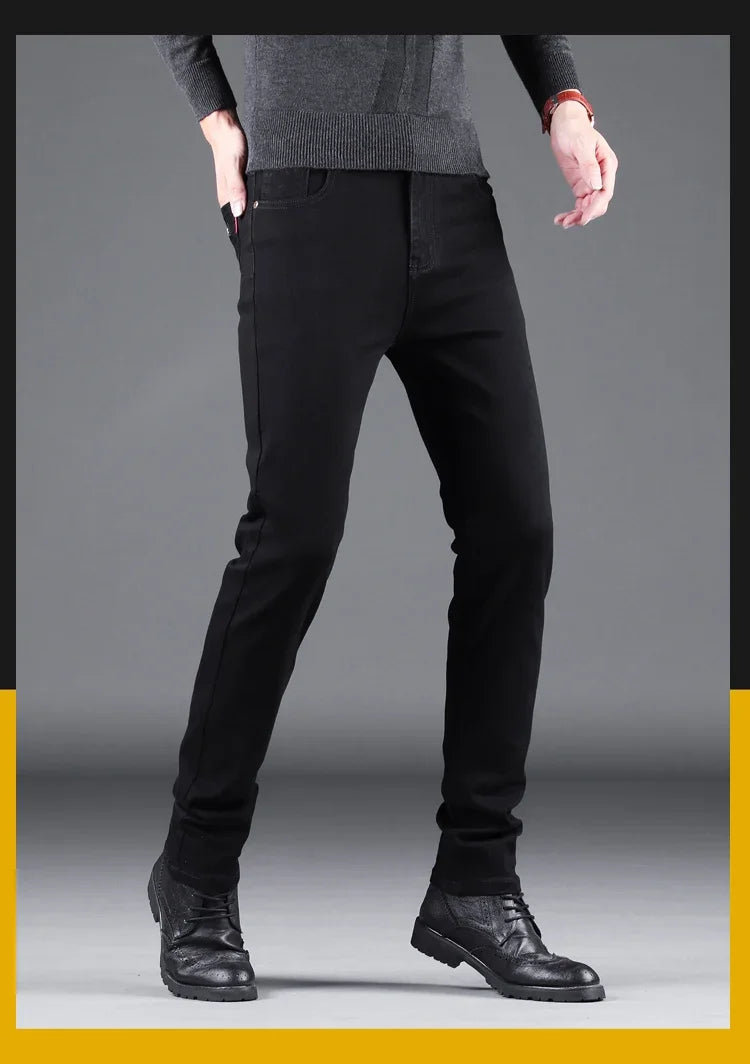 VaultHaus spring autumn men's jeans in black with a slim fit for casual and stylish wear