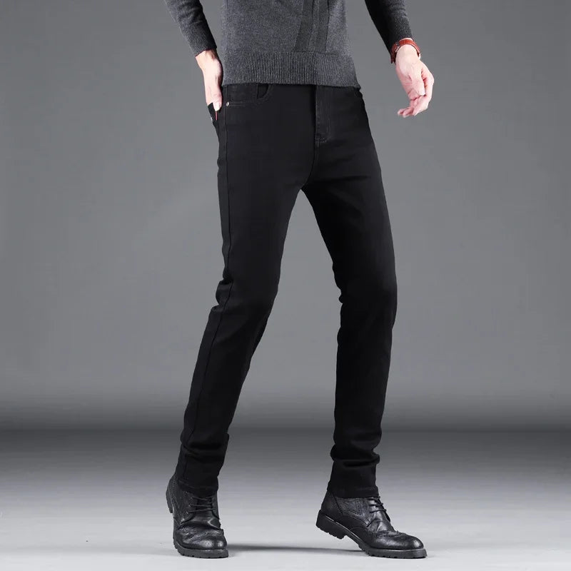 VaultHaus black spring autumn men's jeans designed for comfort and style with a modern fit