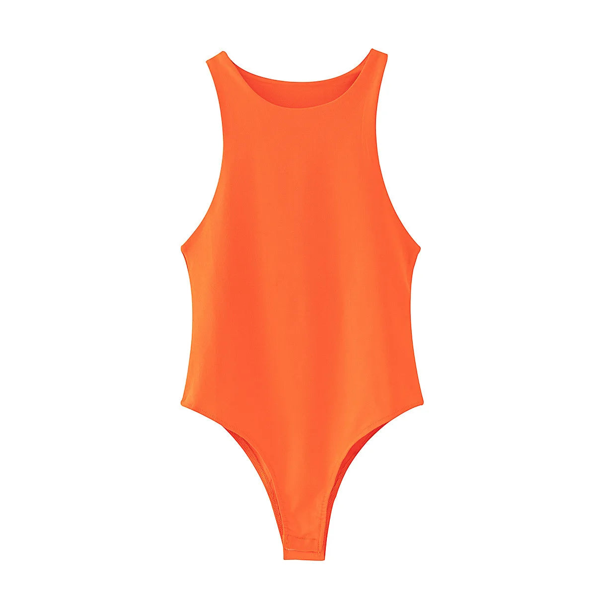 Bright orange summer slim bodysuit with a comfortable fit for warm weather outings