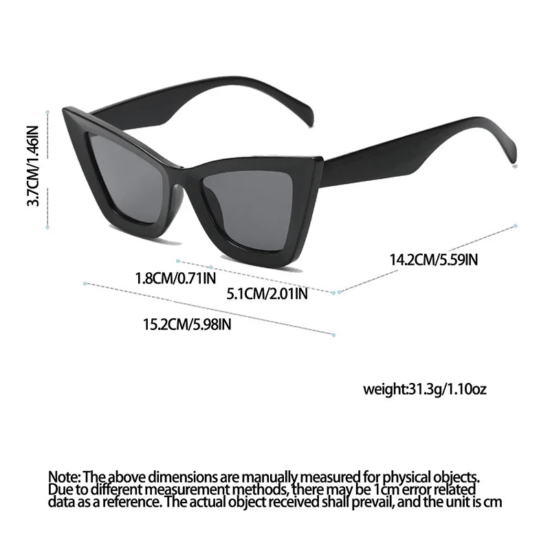 VaultHaus vintage cat eye sunglasses for women in black with dark lenses and sleek frame