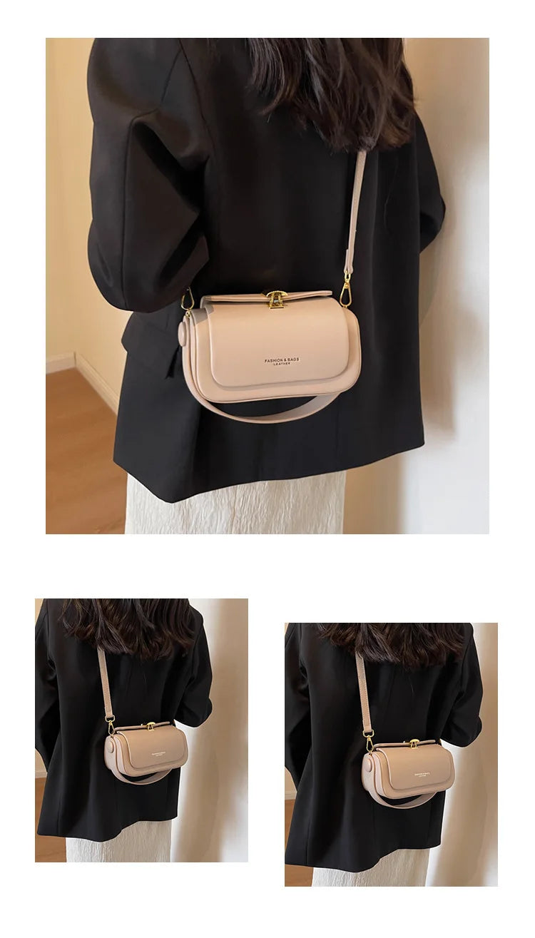 Women's Classic Versatile Retro Square Bag in Light Pink with Slim Shoulder Strap and Chic Design