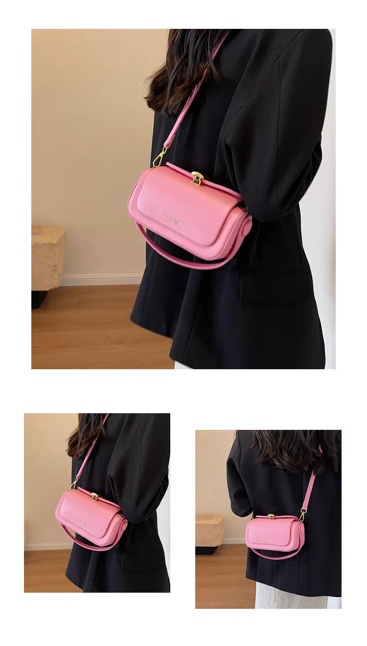 Women's Classic Versatile Retro Square Bag in Pink, stylish and functional for everyday wear