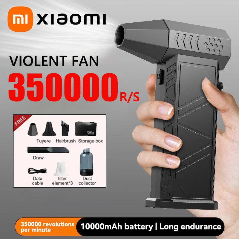 Xiaomi Fan 350000RPM Powerful Air Blower Vacuum Dust Cleaner Charging Brushless Turbo Jet Blower Dry with accessories