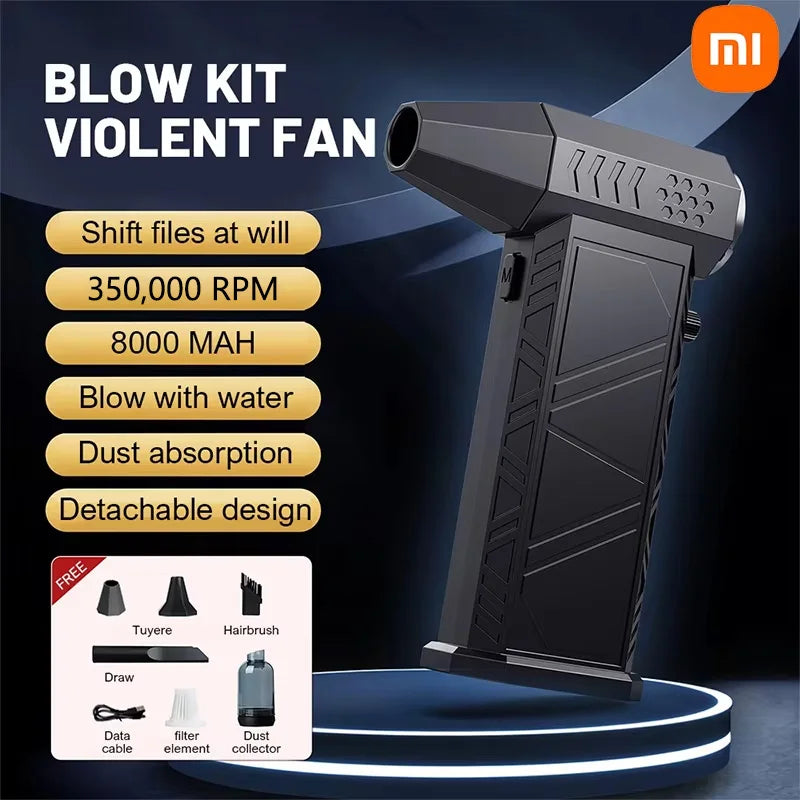 Xiaomi Fan 350000RPM Powerful Air Blower Vacuum Dust Cleaner Charging Brushless Turbo Jet Blower Dry
