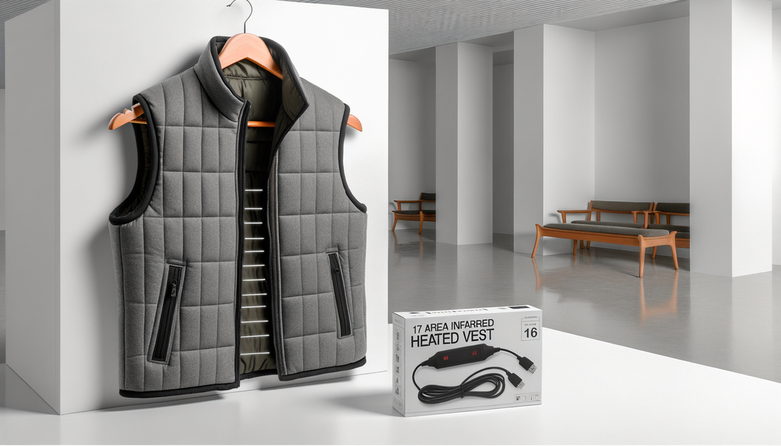17-area usb infrared heated vest - winter electric jacket - 17-Area USB Infrared Heated Vest - Winter Electric Jacket