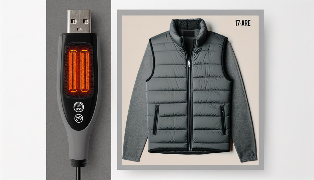 17-area usb infrared heated vest - winter electric jacket - 17-Area USB Infrared Heated Vest - Winter Electric Jacket