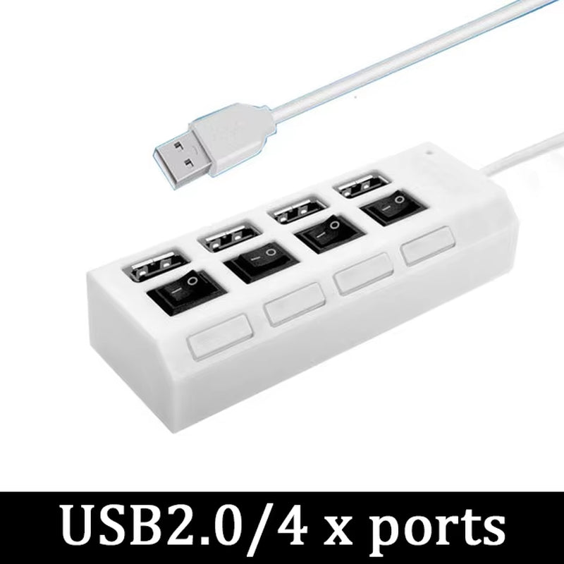 USB 3.0 Power Adapter 4/7 Port Multi USB Splitter Hub USB Hub 2.0 USB Multiple Expander Switch 30CM Cable Hub Docking Stations