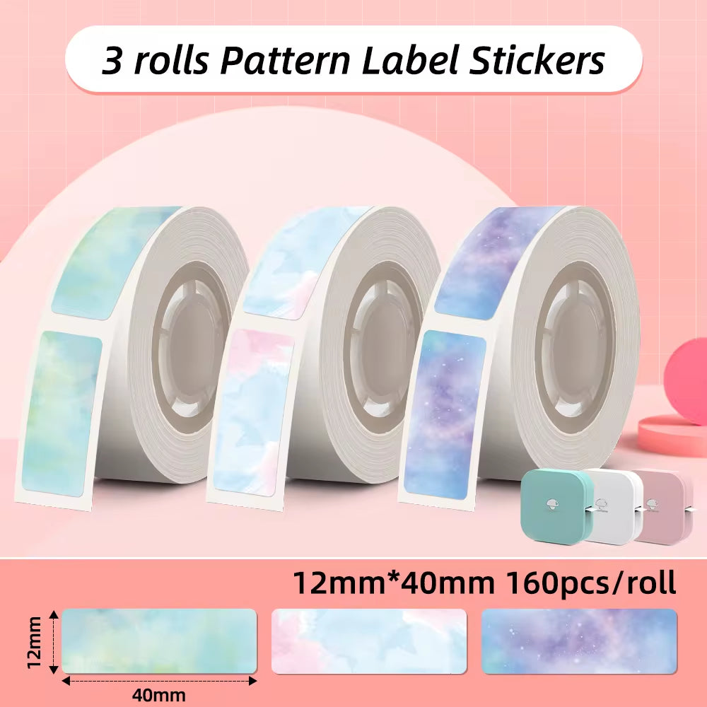 Mini Portable Label Printer, Thermal Label Maker Wireless Sticker Pocket  Various Label Paper