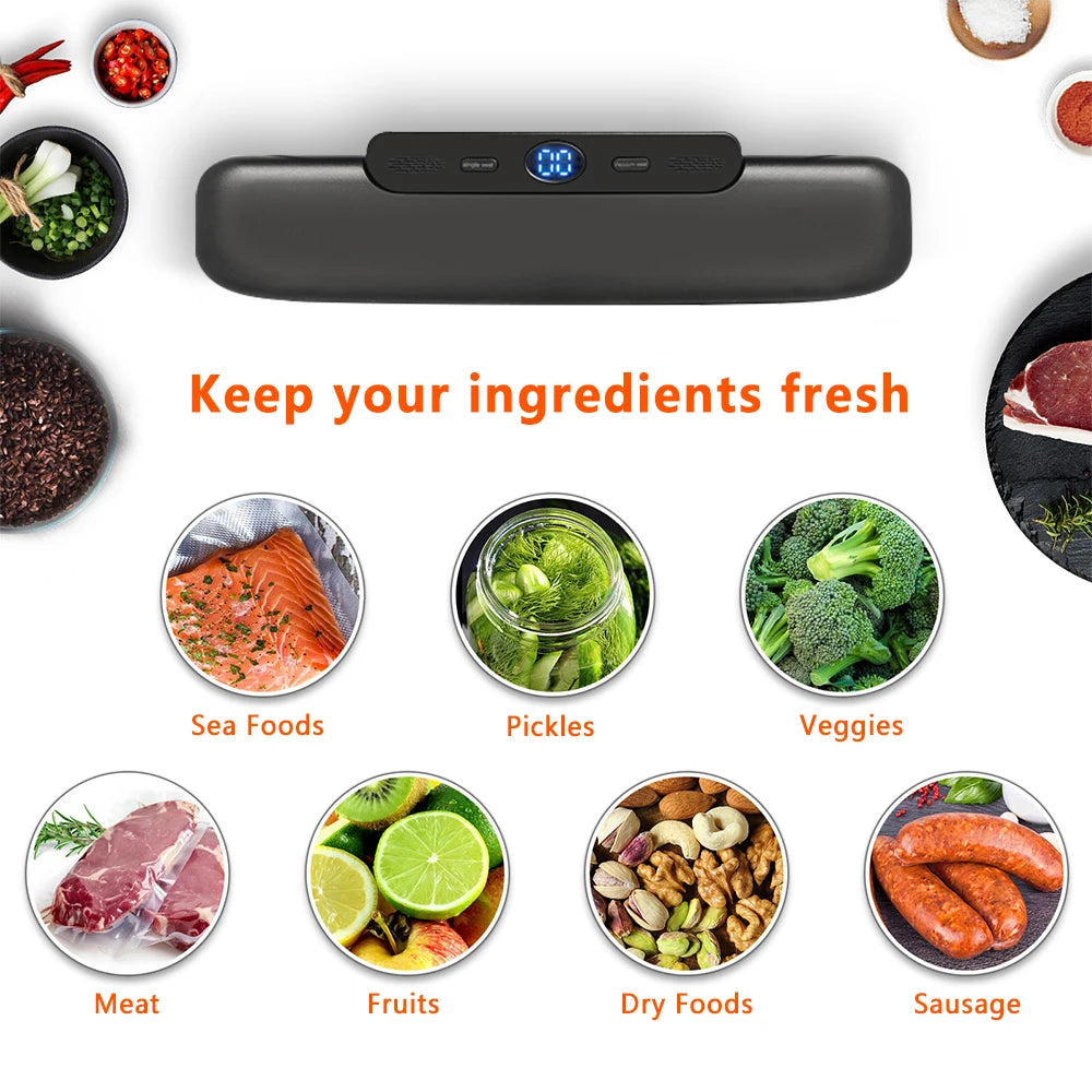 Vacuum Sealer Packaging Machine Food Vacuum Sealer with Free 10Pcs Vacuum Bags Household Vacuum Food Sealing