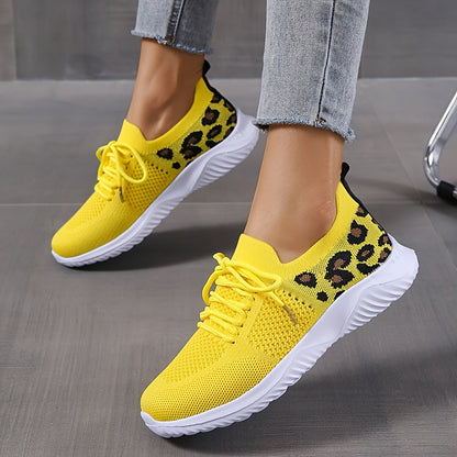 Women's Leopard Breathable Running Shoes - Plus Size Activewear