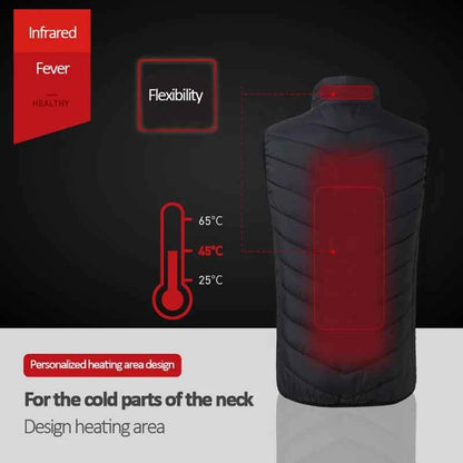 17-Area USB Infrared Heated Vest - Winter Electric Jacket