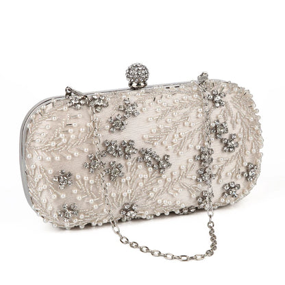 Pearl Embellished Evening Clutch Bag - VaultHaus