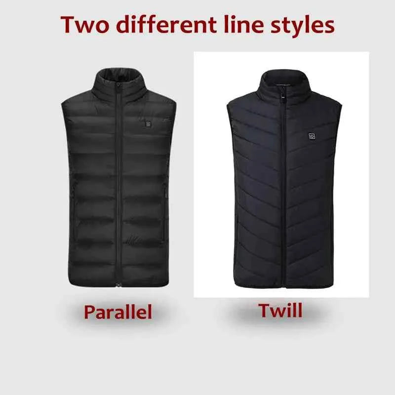 17-Area USB Infrared Heated Vest - Winter Electric Jacket