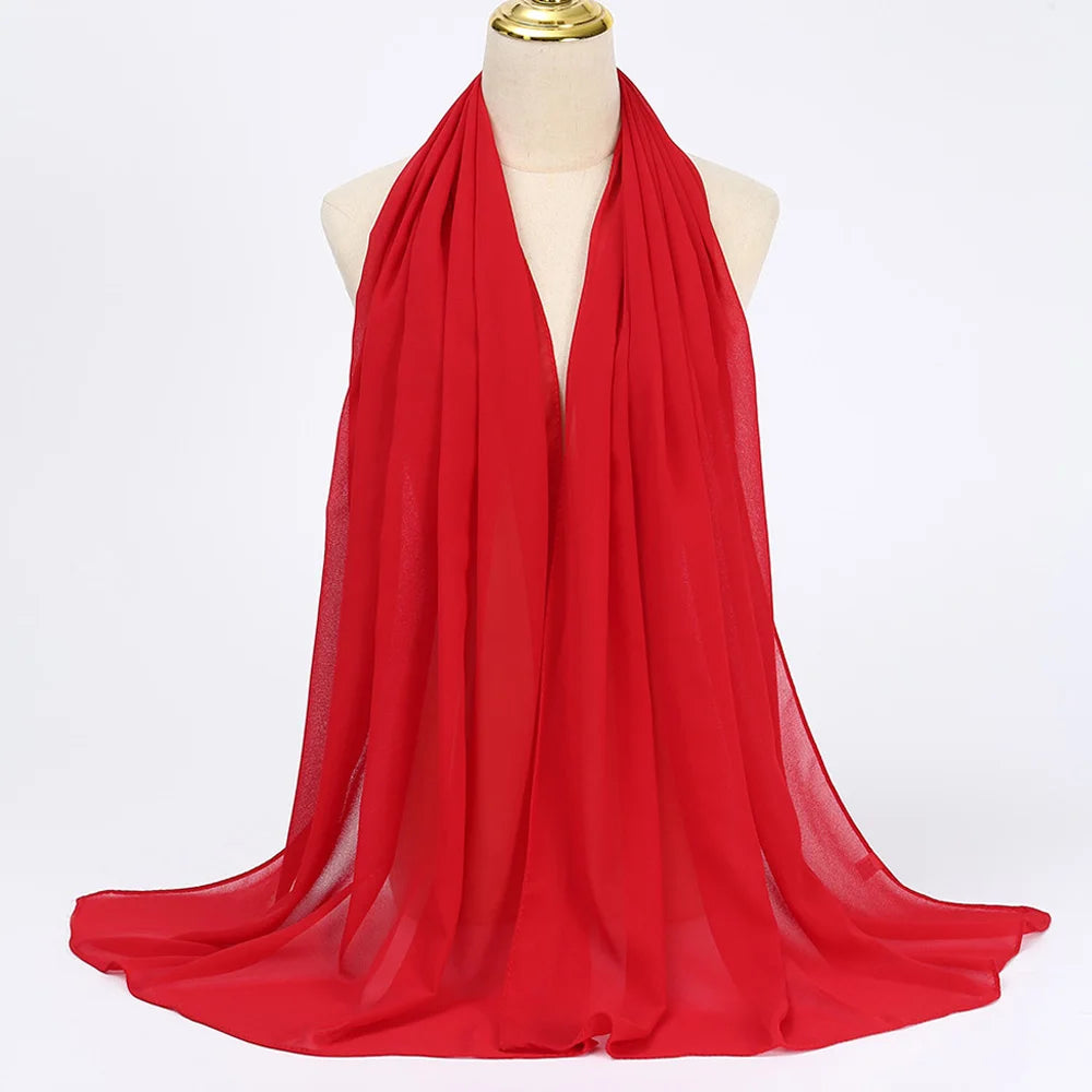 Elegant Chiffon Hijab Scarf - Lightweight Head Wrap & Shawl