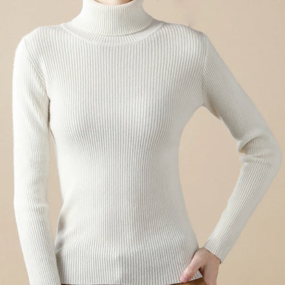 Women's Winter Fall Turtleneck Sweater Knitted Soft Pullovers Cashmere Jumpers Basic Soft Sweaters For Women 2024 Autumn Winter