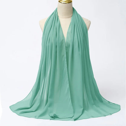 Elegant Chiffon Hijab Scarf - Lightweight Head Wrap & Shawl