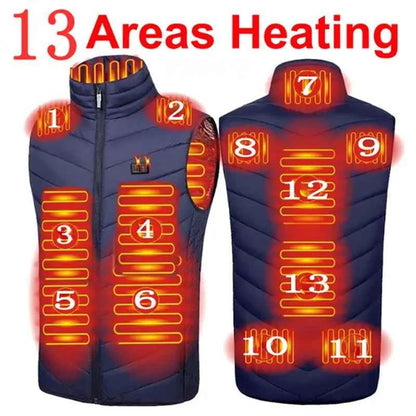 17-Area USB Infrared Heated Vest - Winter Electric Jacket
