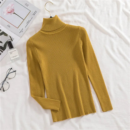 Women's Winter Fall Turtleneck Sweater Knitted Soft Pullovers Cashmere Jumpers Basic Soft Sweaters For Women 2024 Autumn Winter