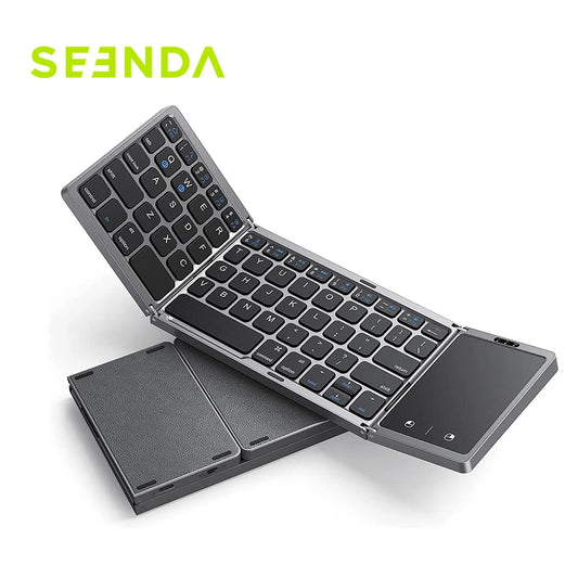 Foldable Wireless Bluetooth Keyboard Rechargeable Folding Portable Keyboards for PC Mac Smartphone Windows iOS Android