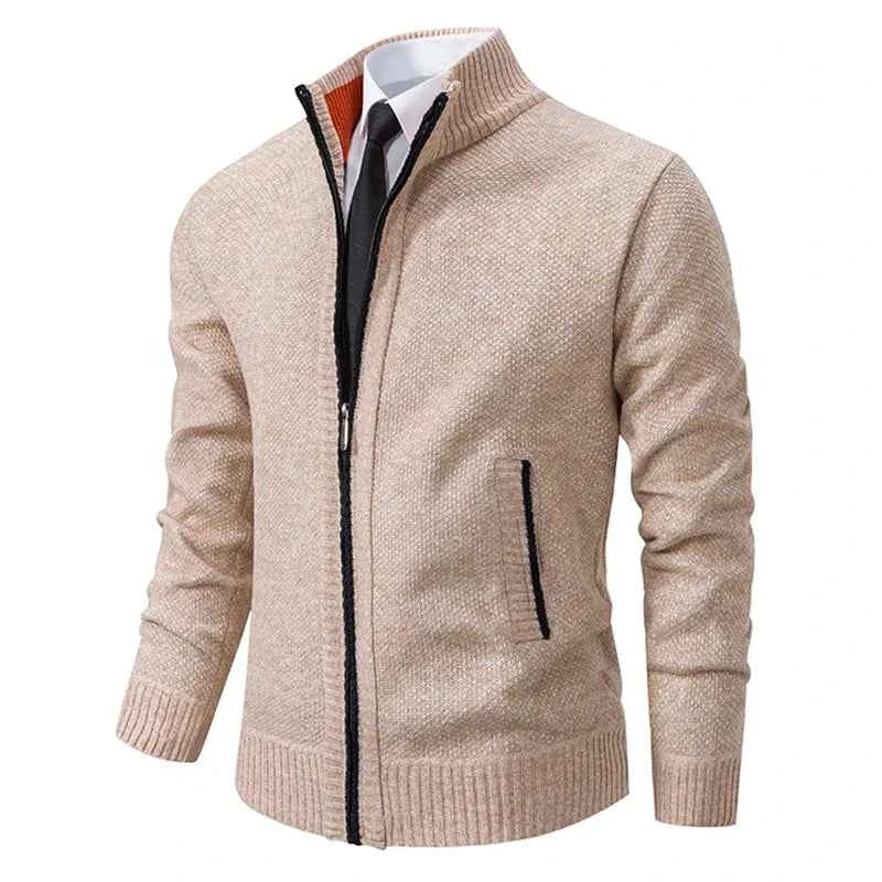Solid Color Men's Fleece Sweater - Stylish Comfort