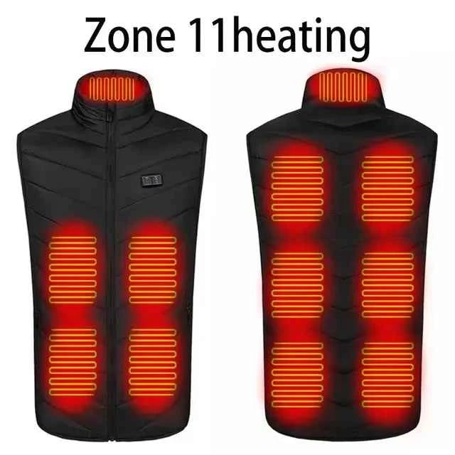 17-Area USB Infrared Heated Vest - Winter Electric Jacket