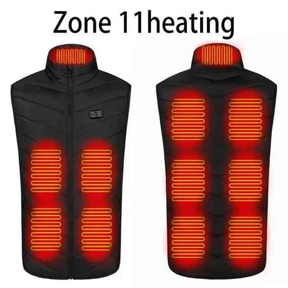 17-Area USB Infrared Heated Vest - Winter Electric Jacket