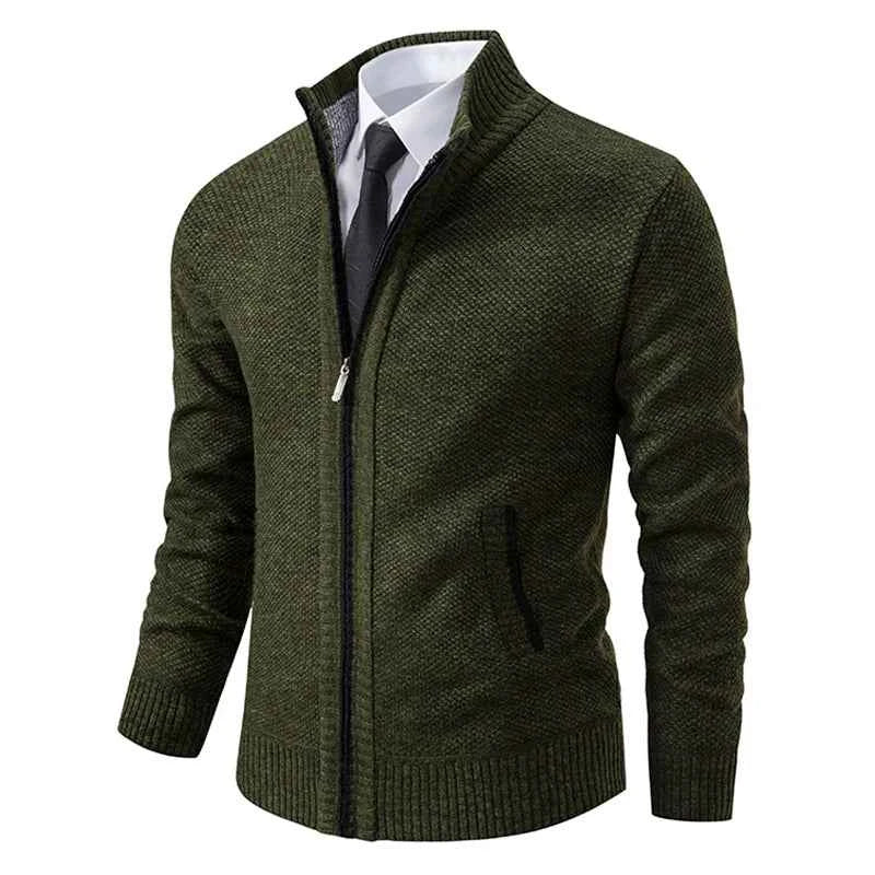 Solid Color Men's Fleece Sweater - Stylish Comfort