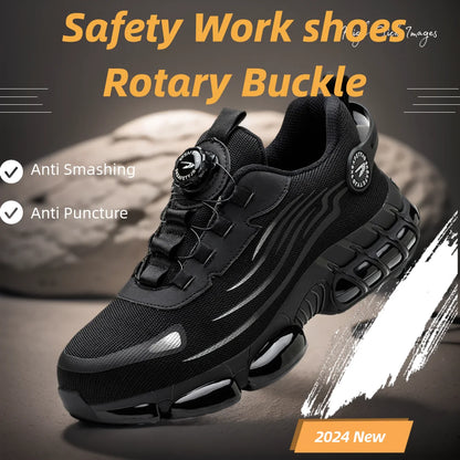 Men Sneakers Work Steel Toe Safety Protective Shoes, Puncture-Proof Anti-smash Steel Toe Boots