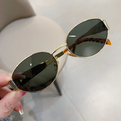 Fashion Oval Sunglasses Women Retro Trend Outdoor Metal Sun Glasses High Quality Classic Men Luxury Brand Eyewear UV400