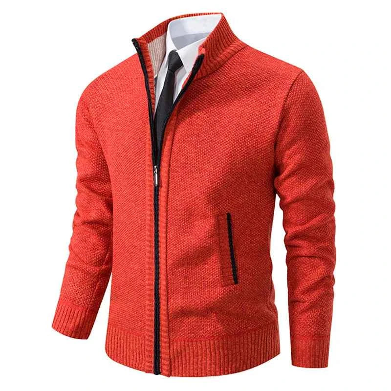 Solid Color Men's Fleece Sweater - Stylish Comfort