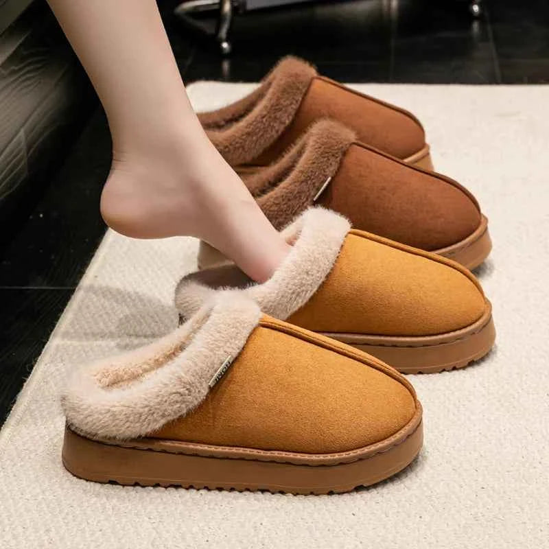 Cozy Fluffy EVA Anti-Slip Winter Slippers - Unisex Comfort