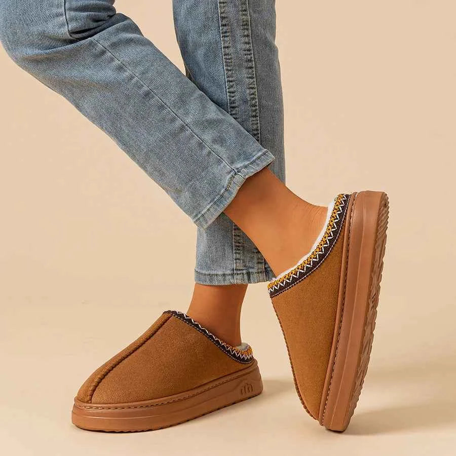 Womens winter slipper fuzzy fur anti slip soft sole