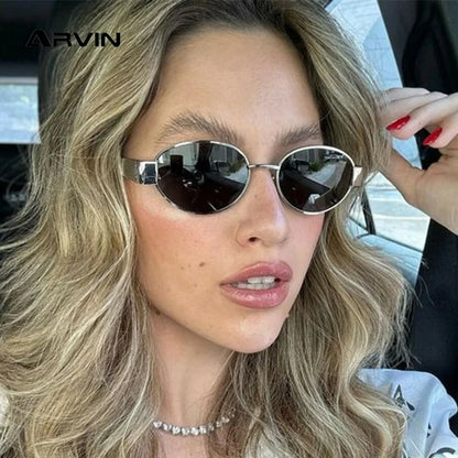 Fashion Oval Sunglasses Women Retro Trend Outdoor Metal Sun Glasses High Quality Classic Men Luxury Brand Eyewear UV400