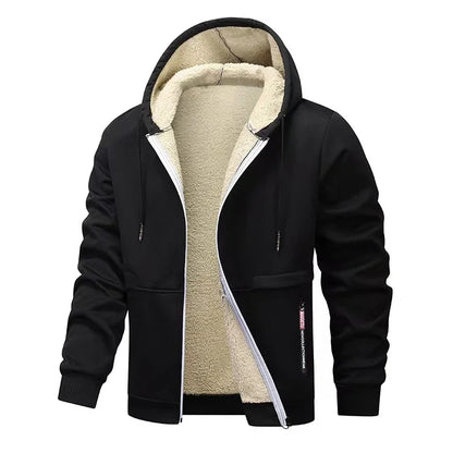 Men's Sherpa Lined Fleece Hoodie - Thick, Heavyweight Zipper Jacket